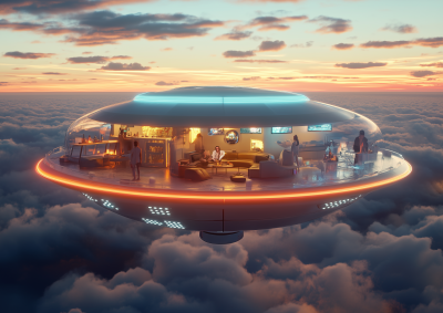 Futuristic Flying Saucer Cutaway