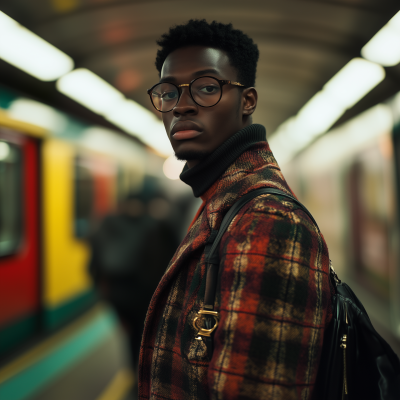 Male Model in London Underground
