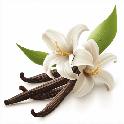 Vanilla Beans on White Background