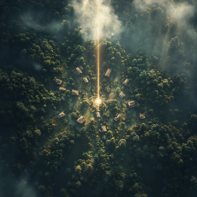 Aerial View of Geometric Villages