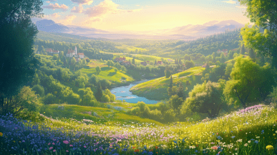 Serene Medieval Landscape