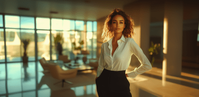 Confident Female Entrepreneur in Office