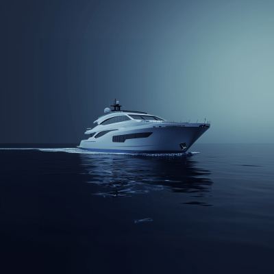 Modern Yacht at Sea