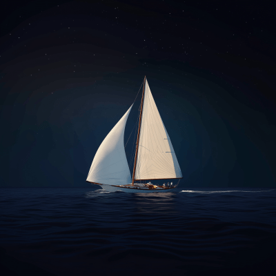 Sailing Yacht at Dusk