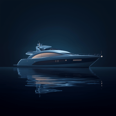 Realistic Yacht on Sea