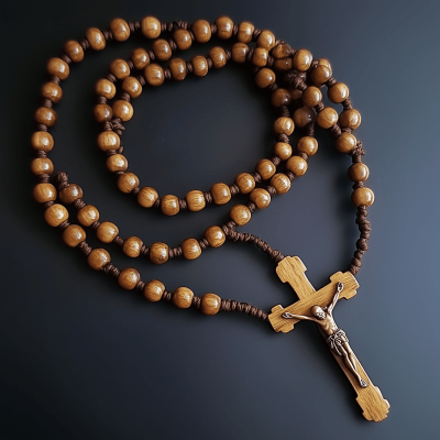 Detailed Wooden Rosary