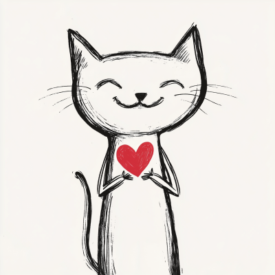 Sly Heart Cat