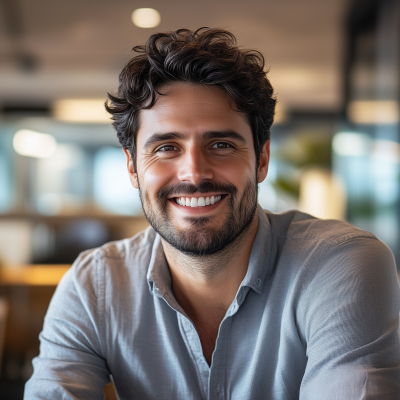 Friendly Brazilian Man in Office