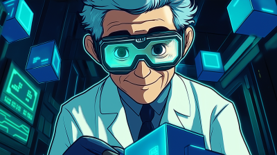 Cyberpunk Scientist in Action