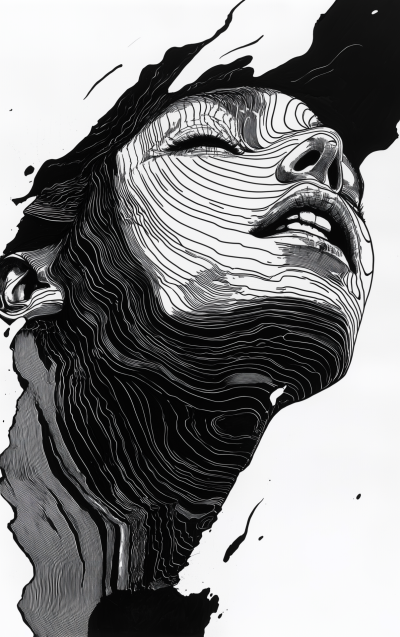 Abstract Black and White Art