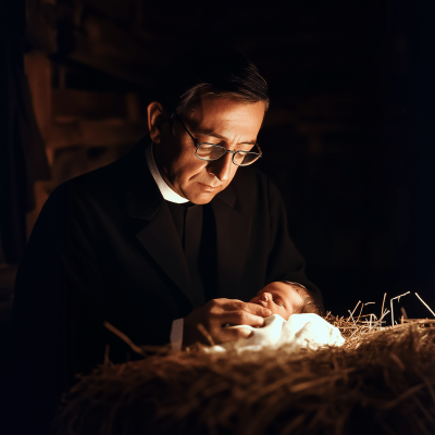 Saint Josemaria and Newborn Jesus
