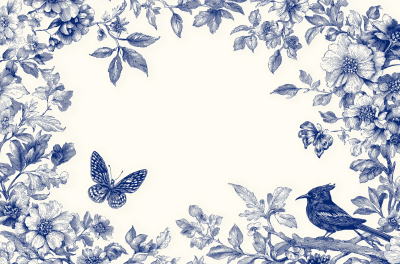 Floral Toile de Jouy Pattern