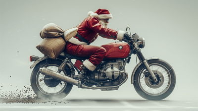 Santa on a Motorcycle