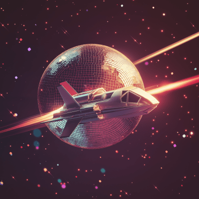 Retro Spaceship and Disco Ball