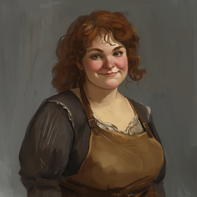 Friendly Woman in Peasant Dress