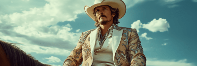 Cowboy on Horse Cover Shoot