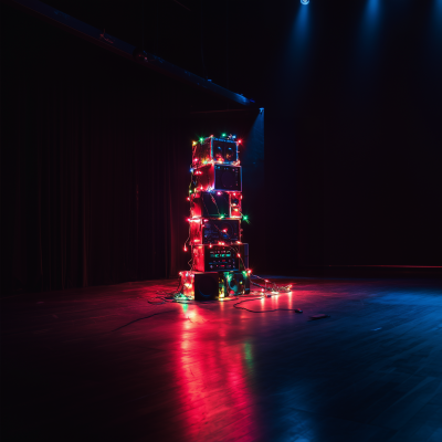 Illuminated HiFi Tower on Stage