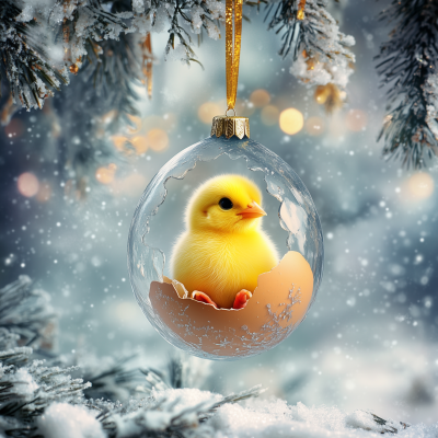 Chick Hatching From Ornament