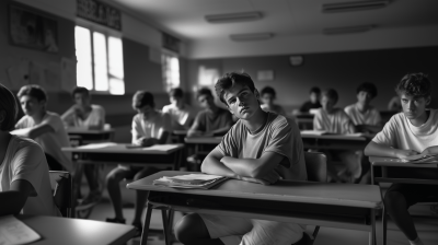 Portrait of a Teenager in Classroom