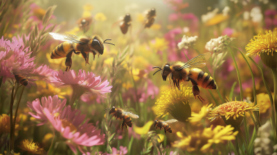 Bees and Flowers in Harmony