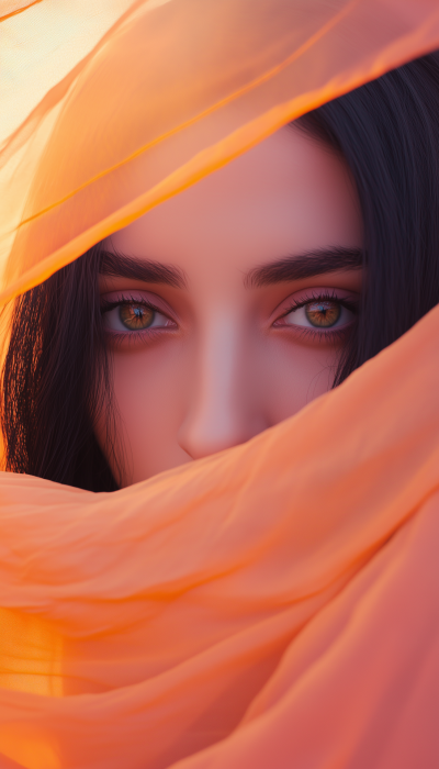 Cinematic Close-Up of Iranian Woman