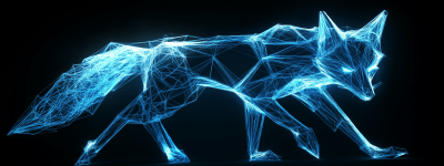 Glowing Polygon Fox