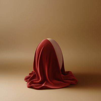 Red Velvet Draped Egg