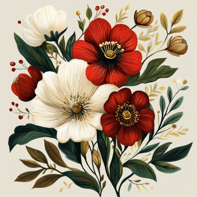 Festive Floral Illustration