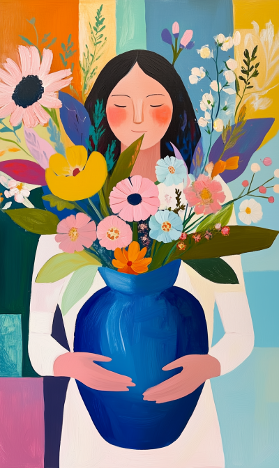 Woman with Blue Vase