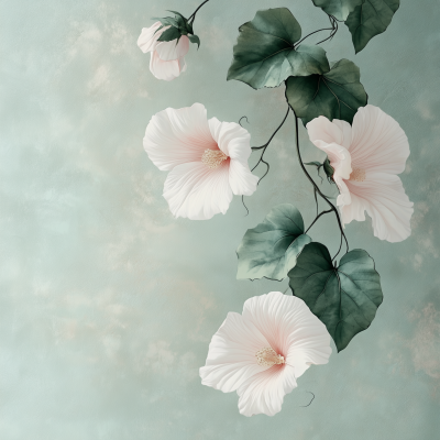 Floral Art with Leaves and Vines