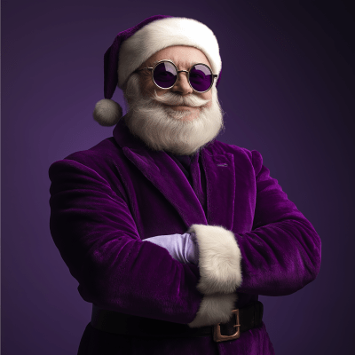 Violet Santa Seeking Elves