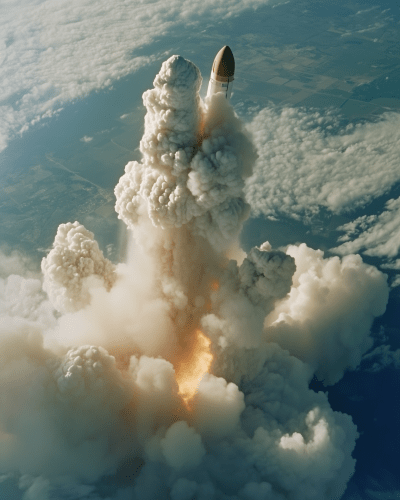 Exploding Rocket in Space