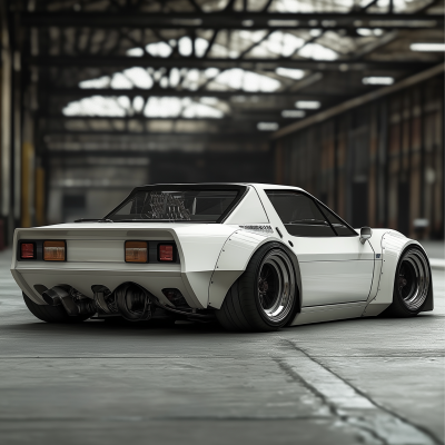 White Fiat X1/9 with Widebody Kit