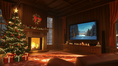 Cozy Living Room during Christmas