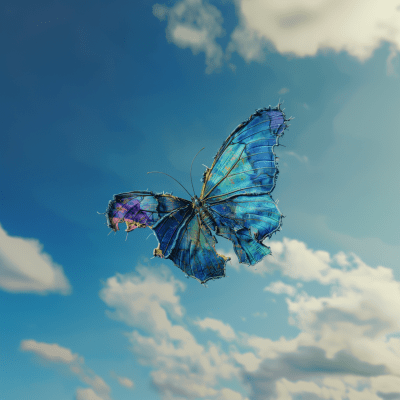 Colorful Denim Butterfly