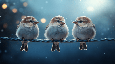 Three Awkward Sparrows