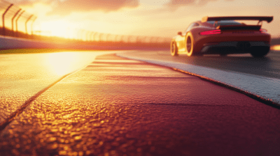 Empty Race Track at Sunrise