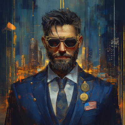 Futuristic Businessman in Cyberpunk Art