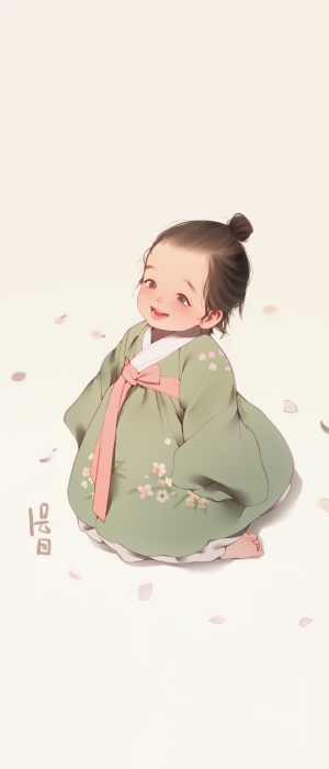 Infant in Traditional Hanbok