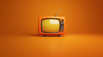 Orange CRT Television
