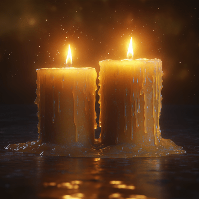 lit candles