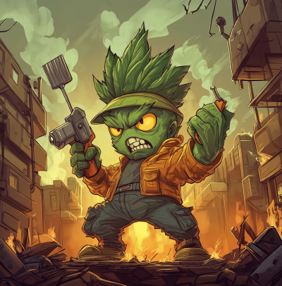 Angry Leaf with Tools