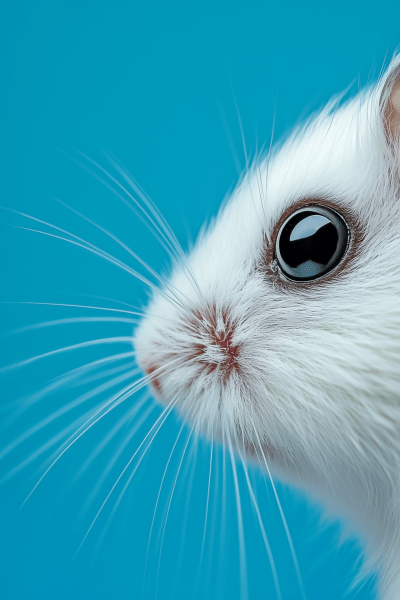 Hamster on Blue Background