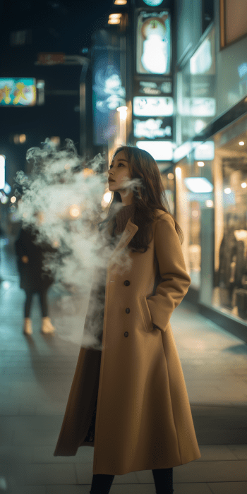 Fashionable Woman in Long Coat