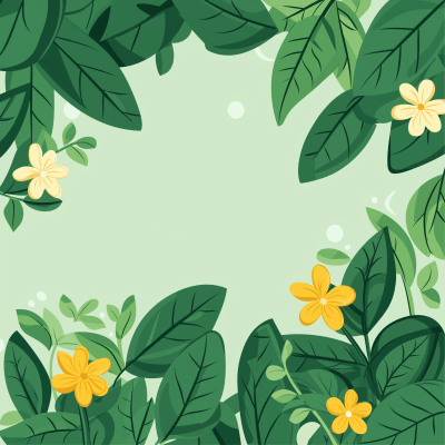 Green Leaves and Flowers