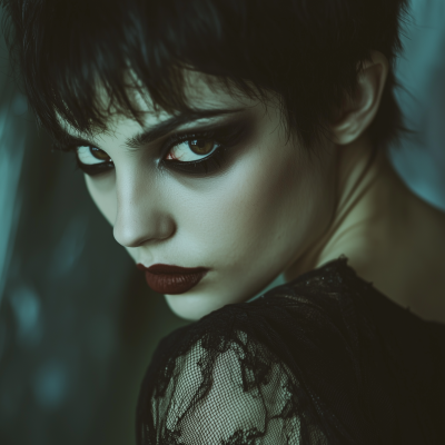 Close-Up of a Beautiful Female Vampire