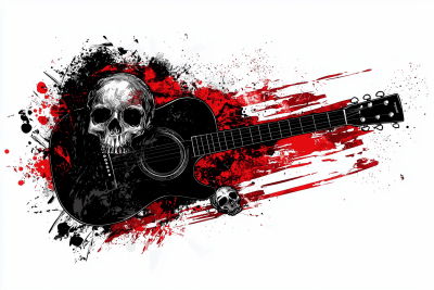 Grunge Guitar Skulls Design