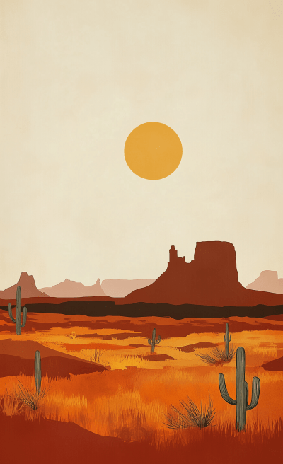 Vintage Western Landscape
