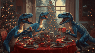 Christmas with Velociraptors