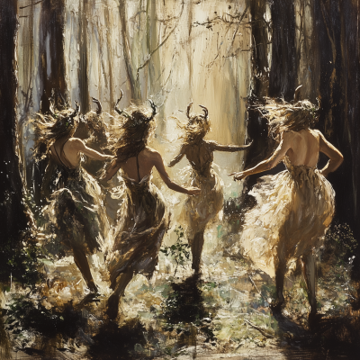 Woodland Nymphs in Sunlight